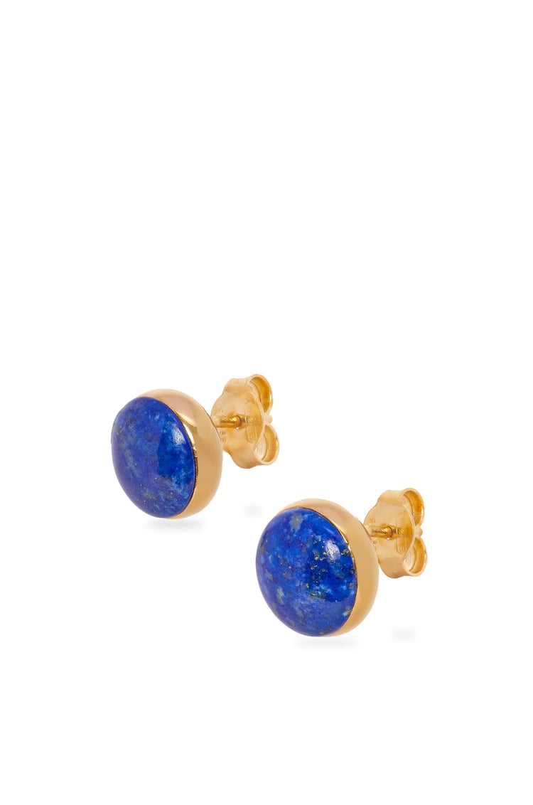 LOEWE Anagram Pebble stud earrings in sterling silver and lapis lazuli Gold/Blue