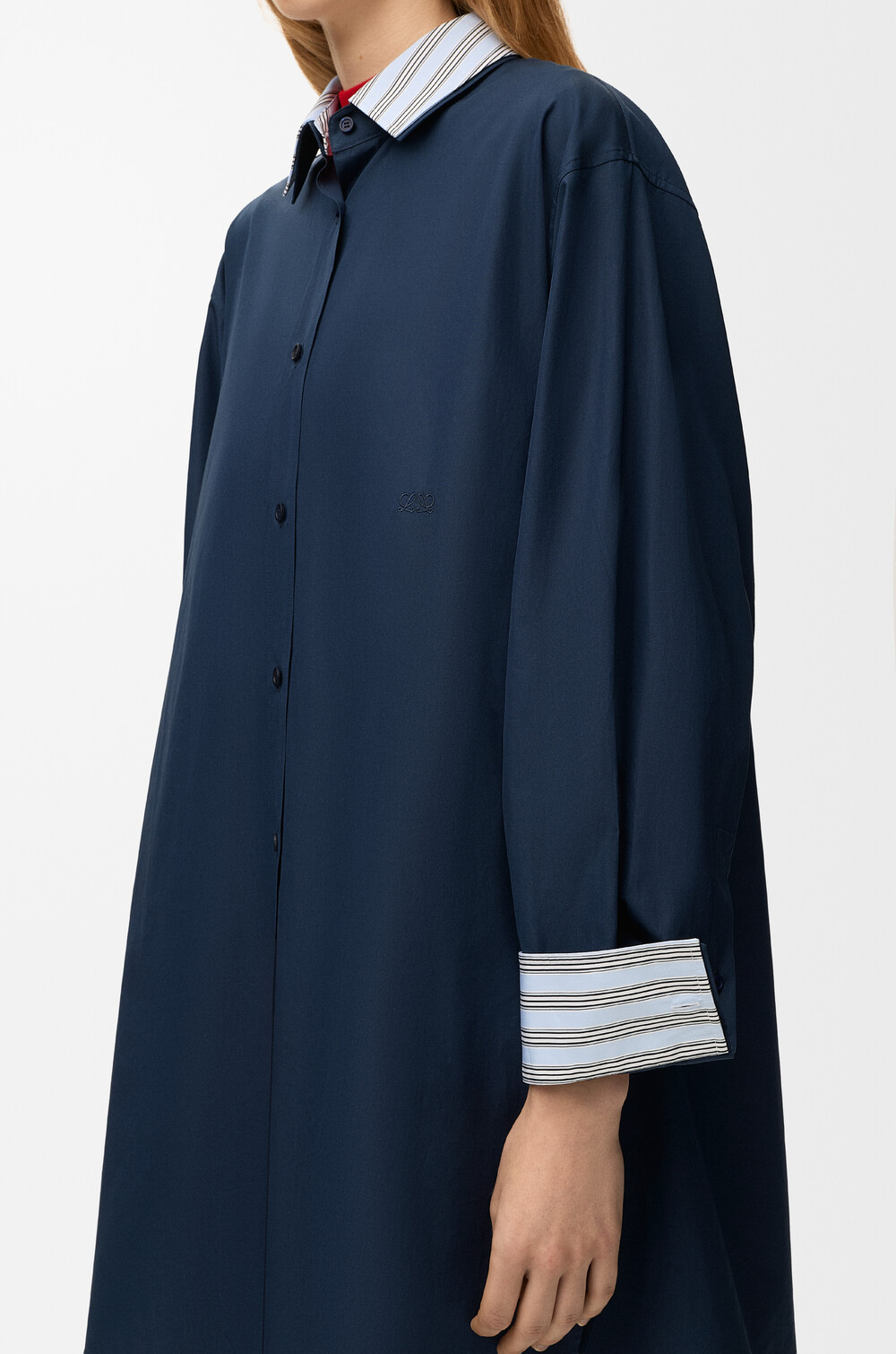 loewe shirt dress LOEWE - Pleated Dress In Cotton Blend for Woman - 40
