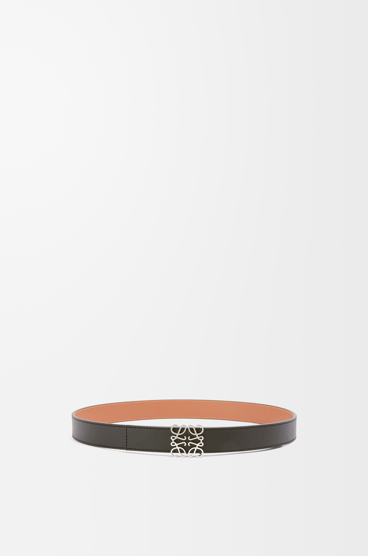 LOEWE Reversible Anagram belt in smooth calfskin Black/Tan/Palladium