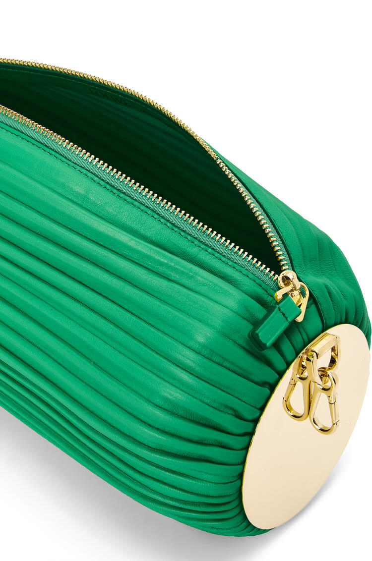 LOEWE Bracelet pouch in pleated nappa Jungle Green