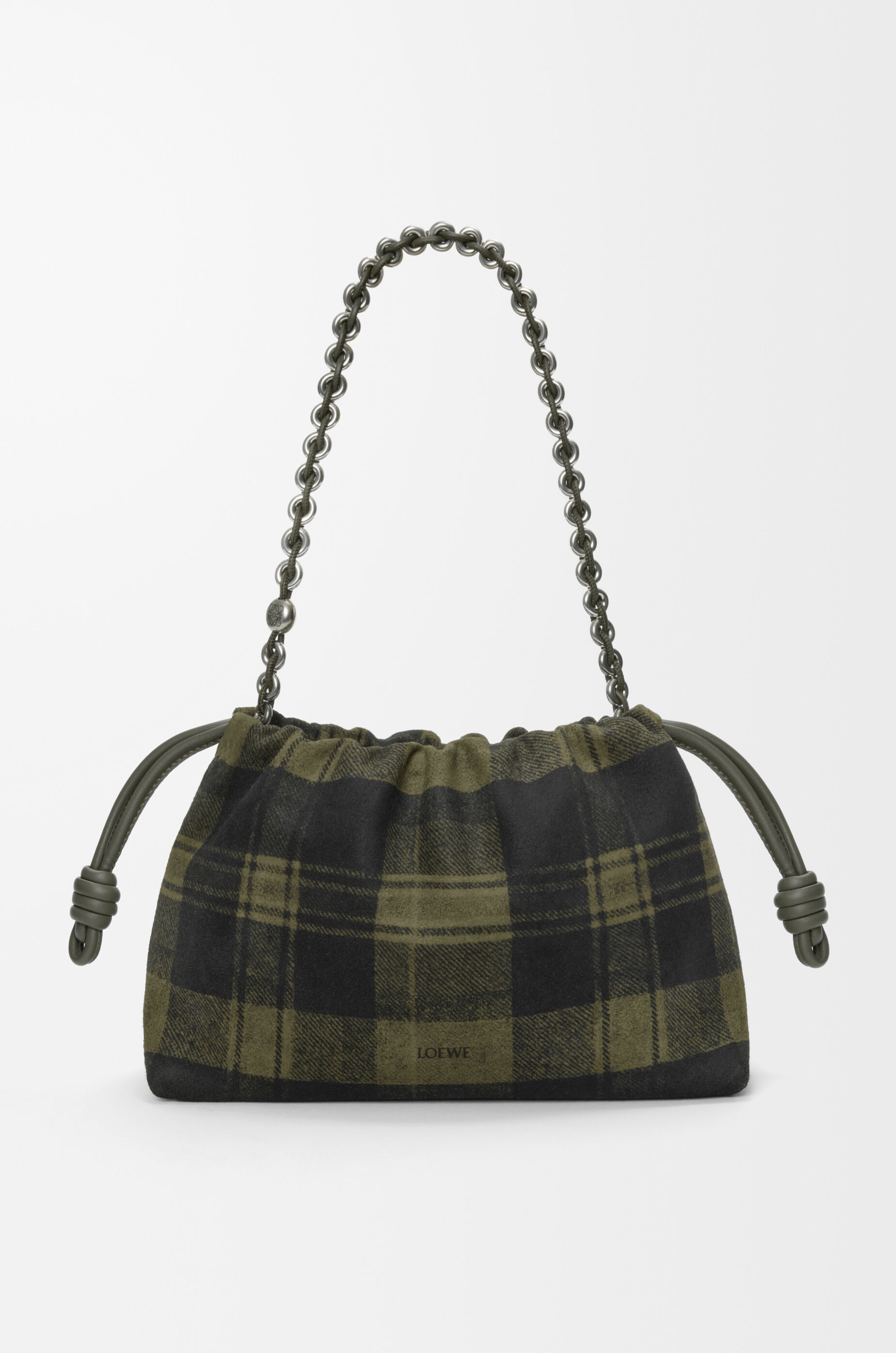 フラメンコパース ミディアム（タータンスエード） グリーン - LOEWE