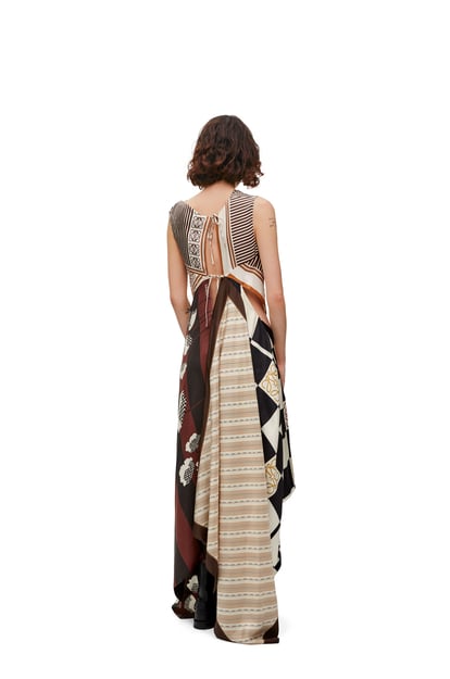 LOEWE Scarf dress in silk Light Beige/Multicolor plp_rd