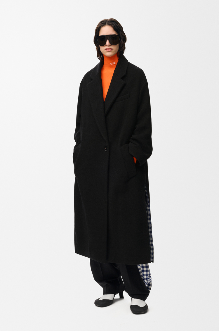 LOEWE Abrigo en lana y cashmere Negro