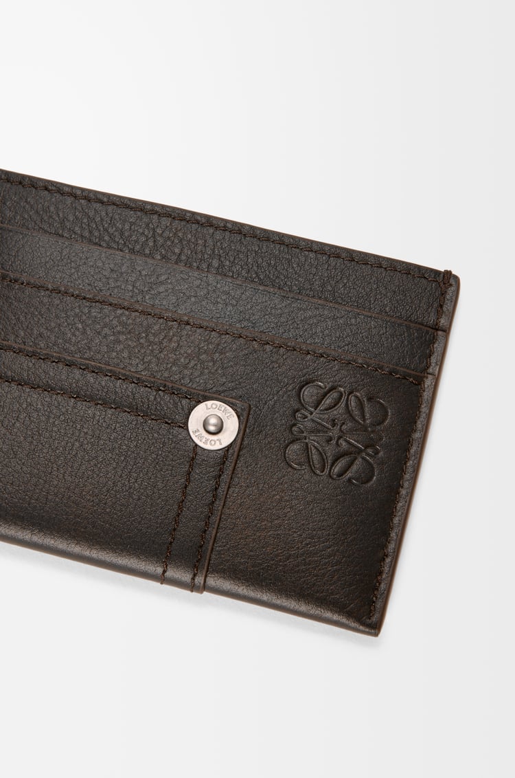 LOEWE Panta plain cardholder in shiny calfskin Vintage Brown