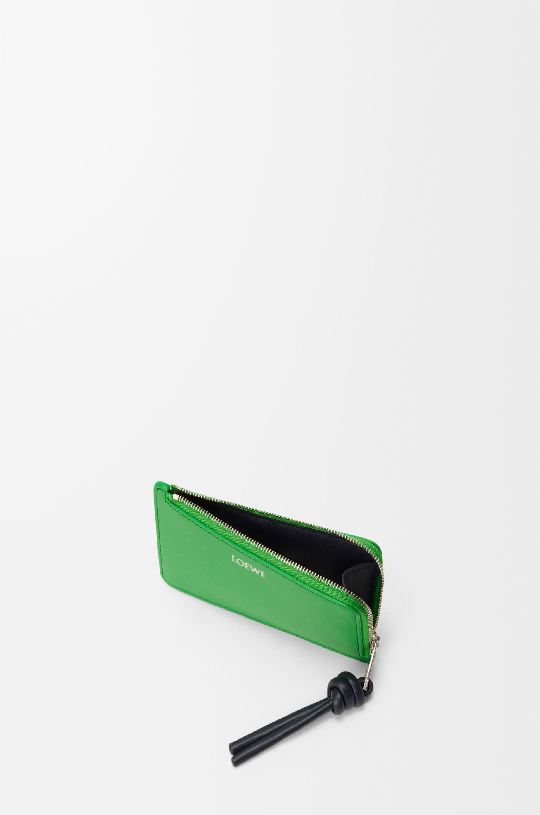 ロエベ　woman001 Knot coin cardholder in shiny nappa calfskin Green - LOEWE USA