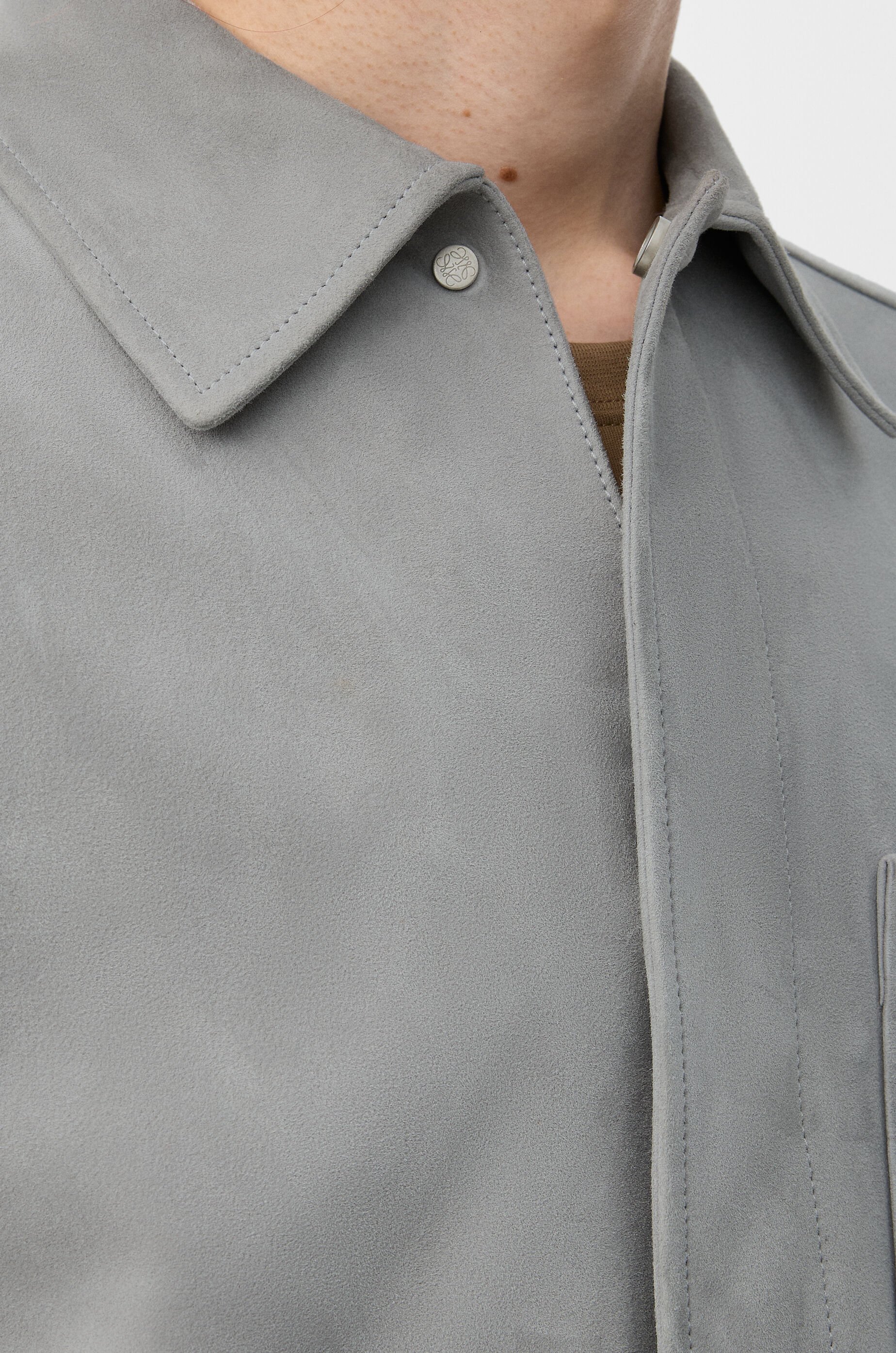 Overshirt in suede lambskin Grey - LOEWE