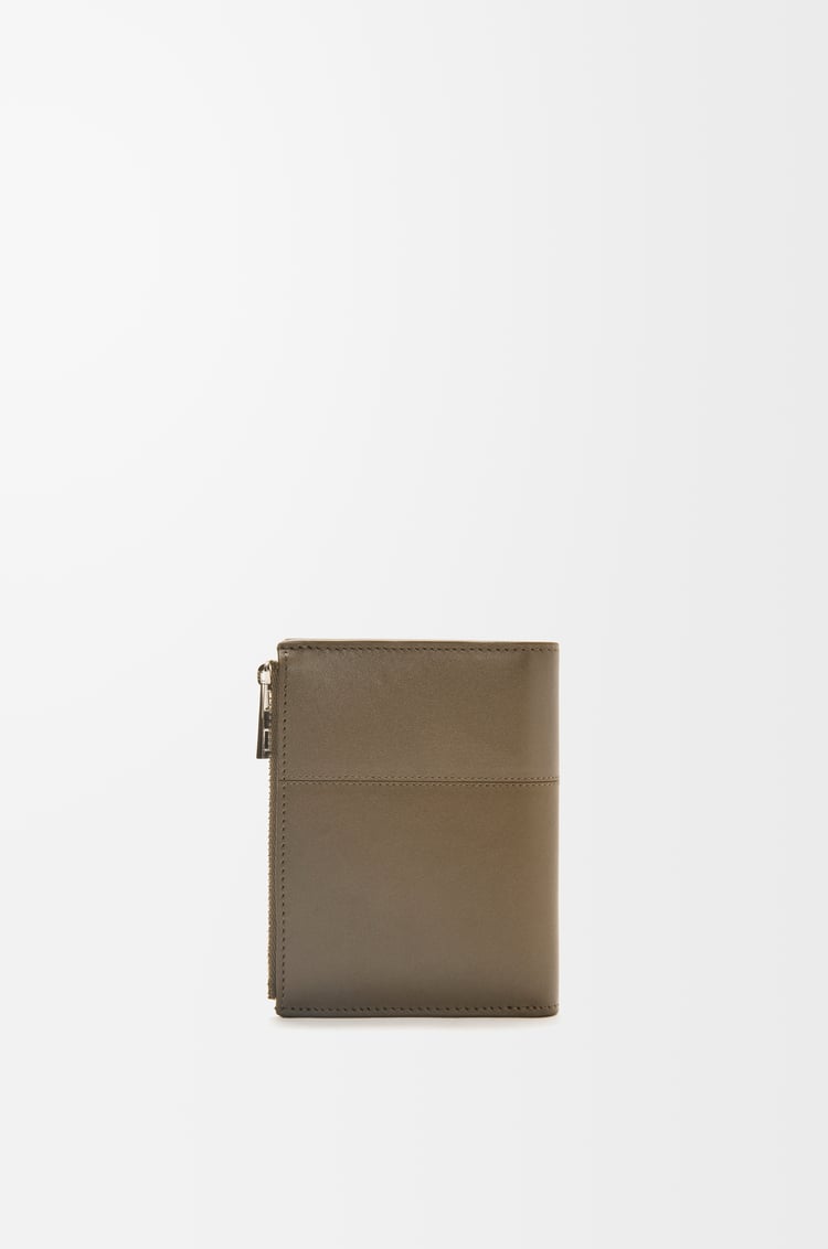 LOEWE Slim compact wallet in shiny calfskin	 Dark Khaki Green/Khaki Green