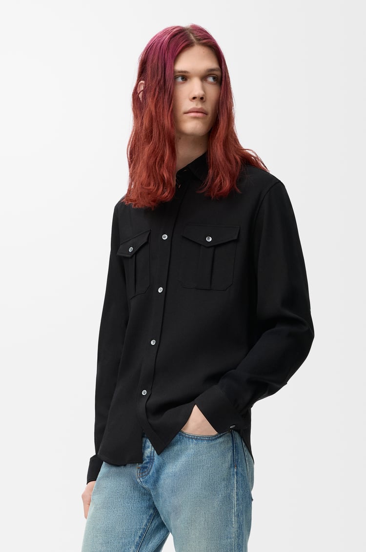 LOEWE Camisa en mezcla de viscosa Negro