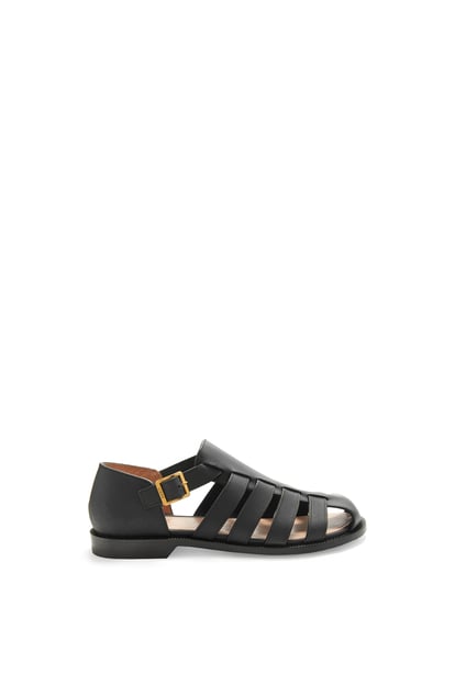 LOEWE Campo sandal in waxed calfskin Black