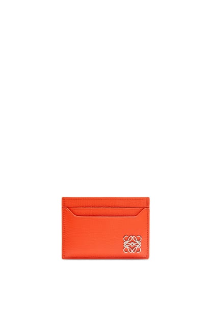 LOEWE Anagram plain cardholder in pebble grain calfskin Vivid Orange