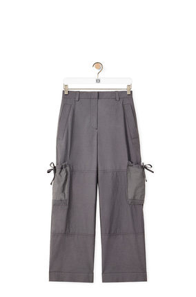 LOEWE Cargo trousers in cotton and polyamide Stone Grey plp_rd