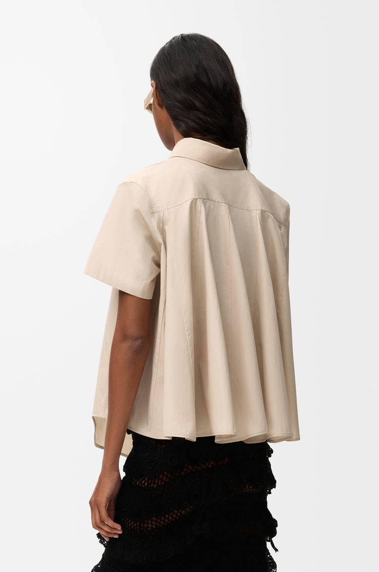 LOEWE 棉质短袖衬衫 浅米色