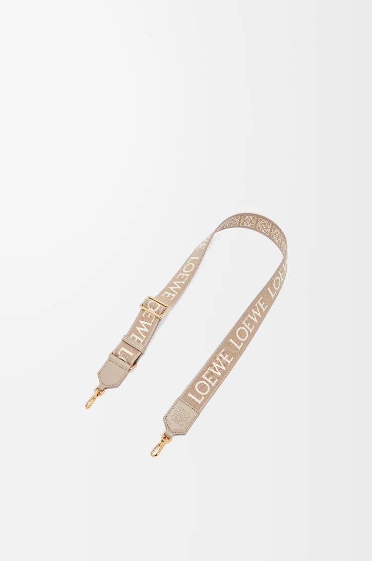 LOEWE Anagram strap in jacquard and calfskin Sand
