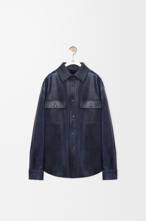 LOEWE オーバーシャツ（ナパラム&コットン） ネイビーブルー