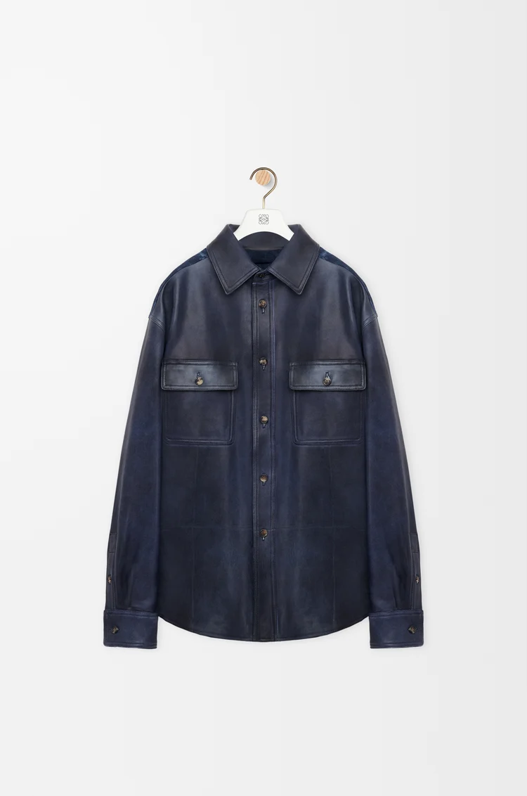 LOEWE オーバーシャツ（ナパラム&コットン） ネイビーブルー