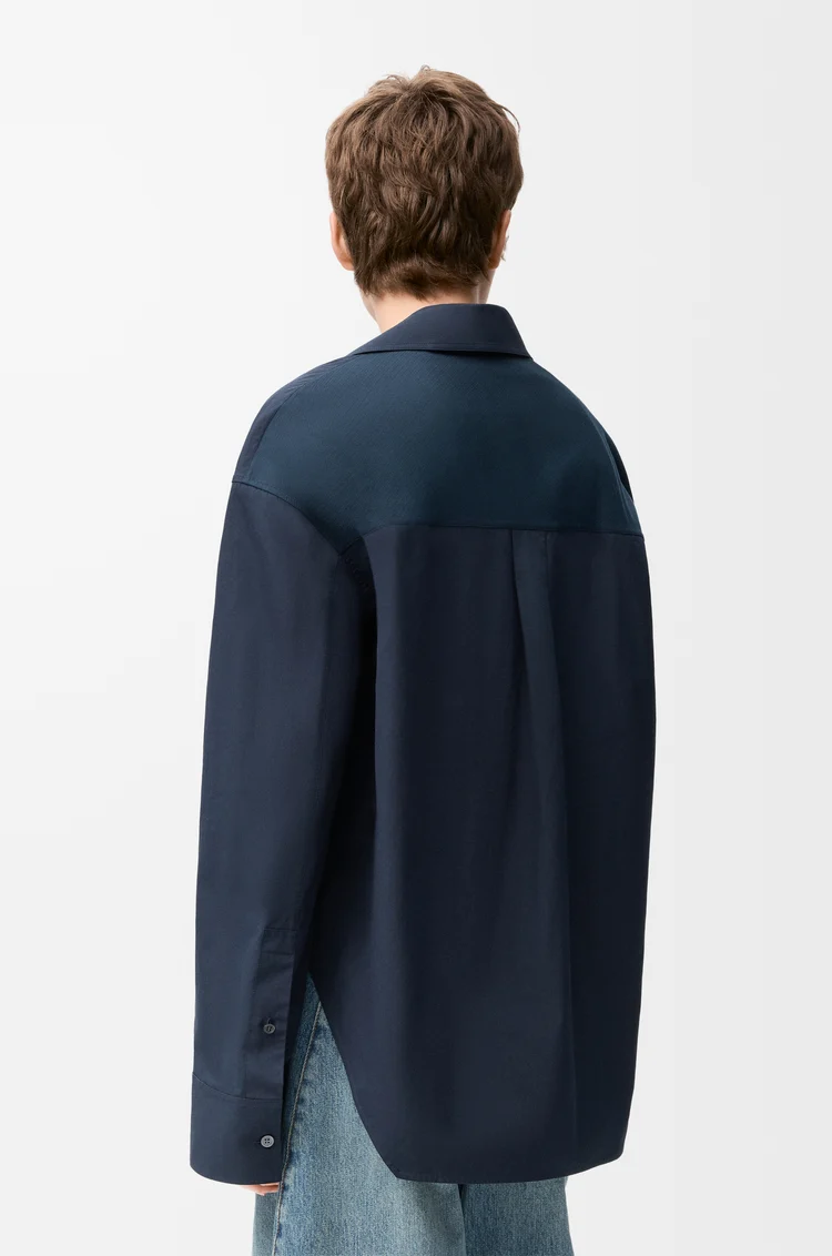 LOEWE Camisa en algodón Azul Marino Oscuro