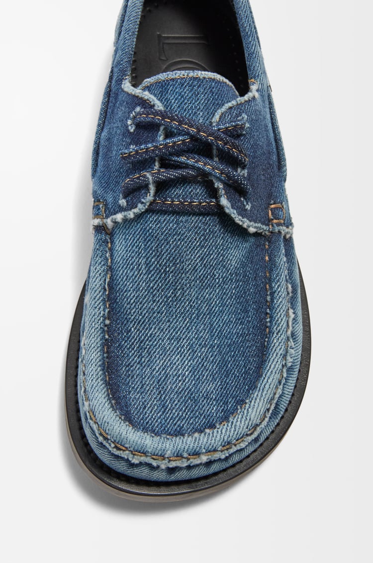 LOEWE Campo boat shoe in washed denim Raw Denim