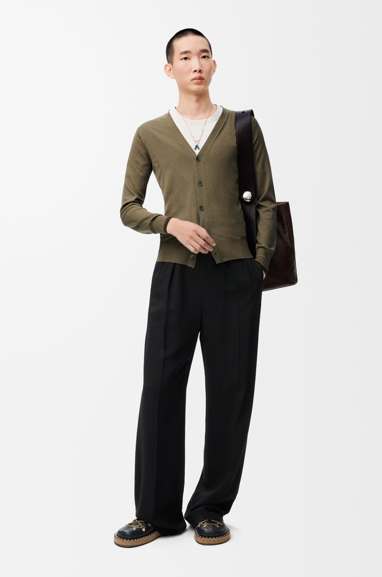 LOEWE Cardigan en laine Vert/Vert Kaki