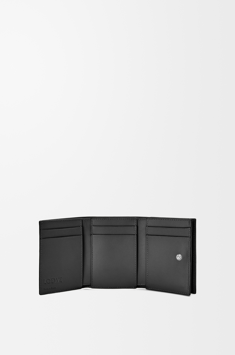 LOEWE 柔软粒面牛皮革三折钱包 煤灰色