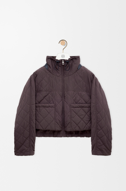 LOEWE Padded jacket in technical shell Brown