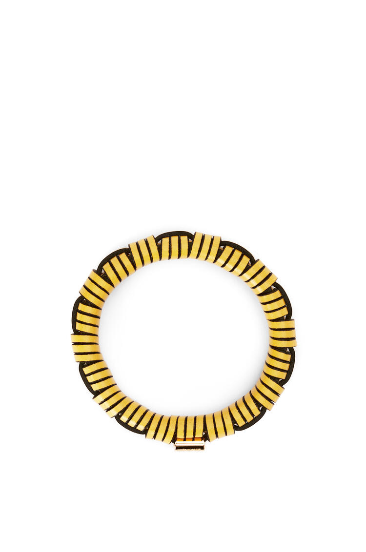 LOEWE Woven bangle in brass and classic calfskin Yellow pdp_rd