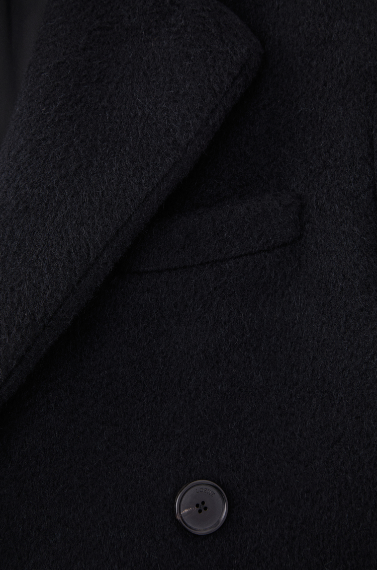 LOEWE Abrigo de doble botonadura en mezcla de lana Negro