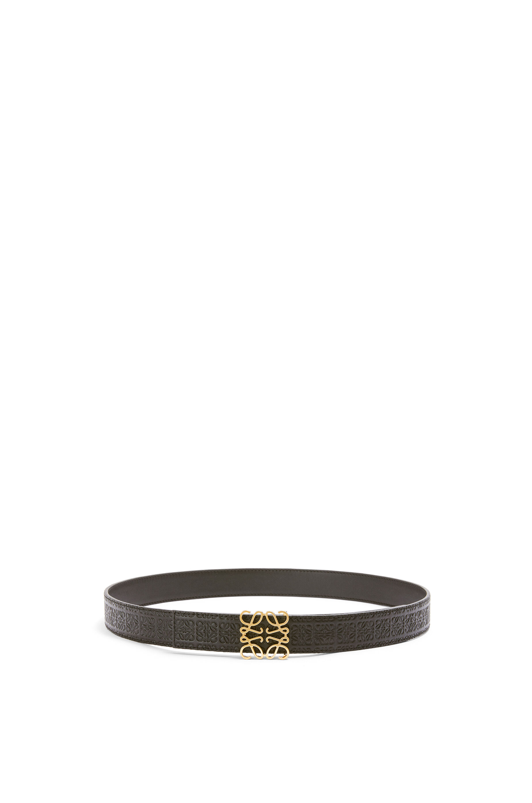Reversible Repeat belt in silk calfskin Black Gold LOEWE