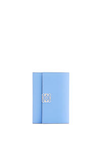 LOEWE Anagram small vertical wallet in pebble grain calfskin Celestine Blue