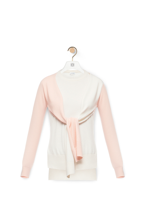 LOEWE SHOULDER SLEEVE SWEATER Pink/Beige