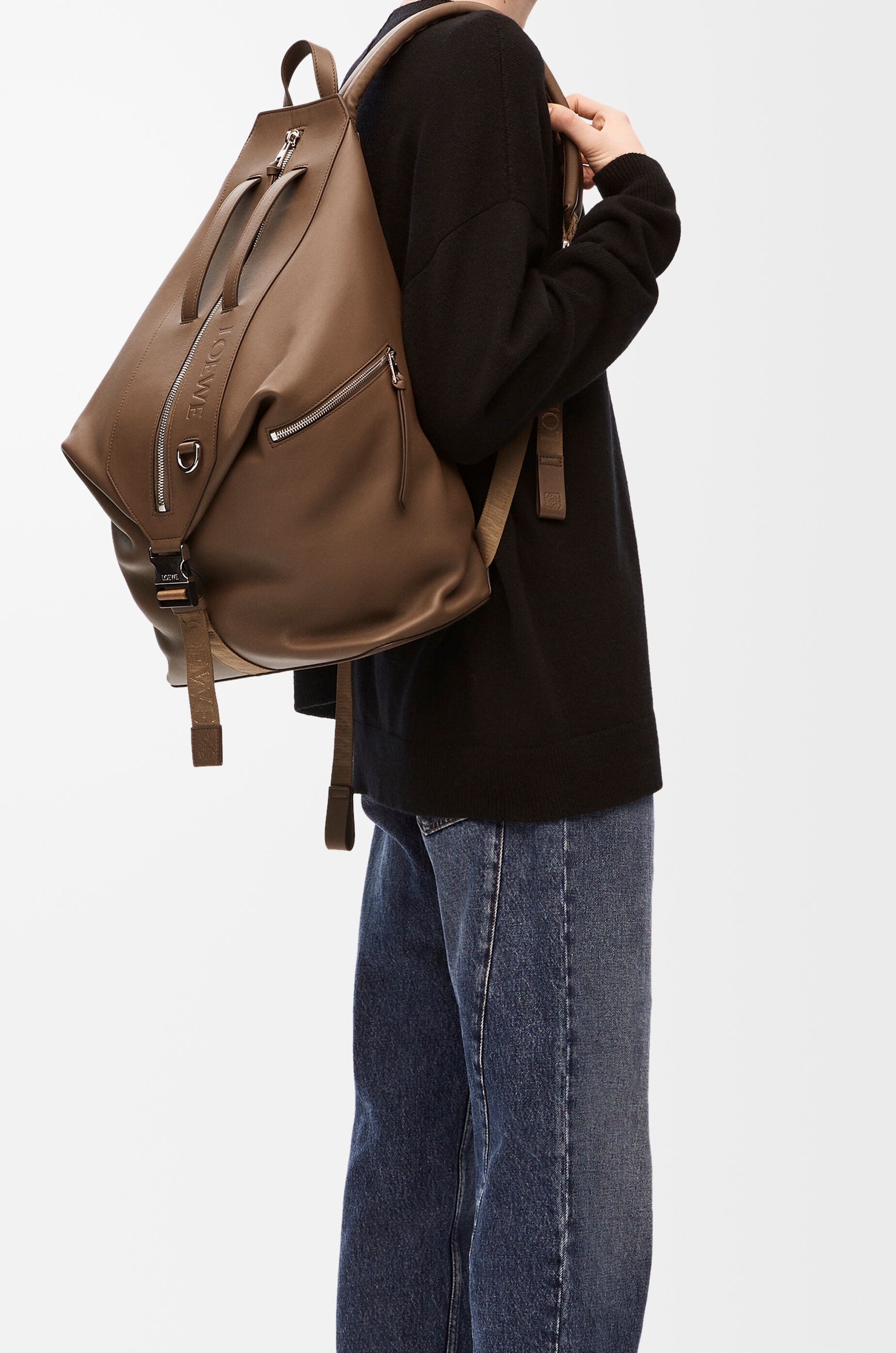 Convertible backpack in classic calfskin