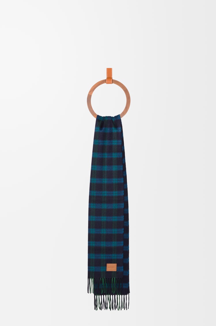 LOEWE Bufanda en seda y cashmere Azul Marino/Multicolor