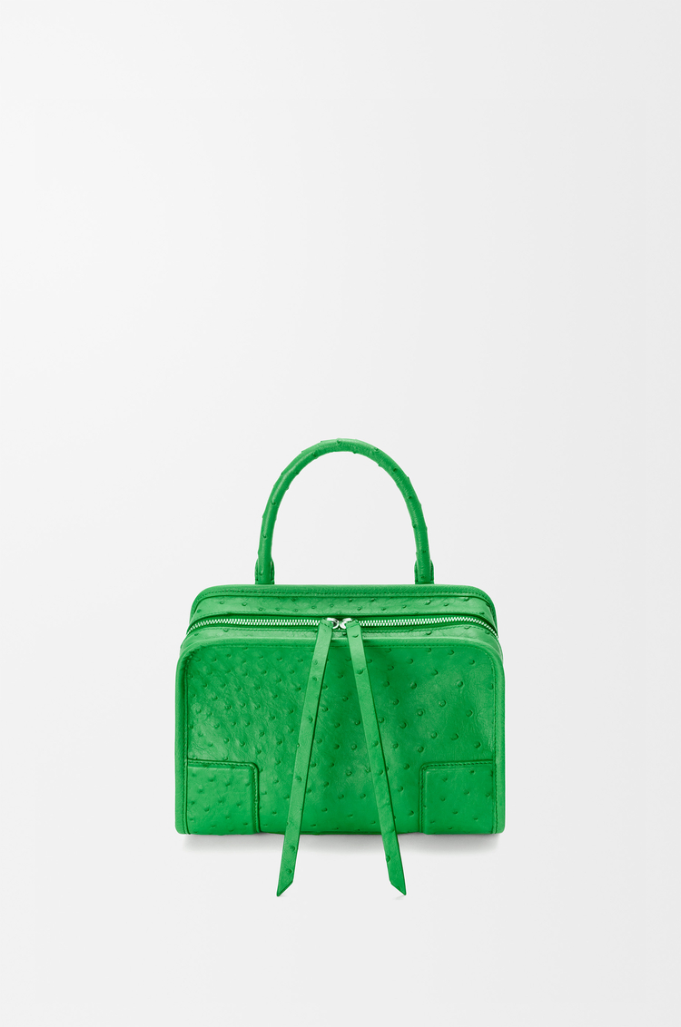 LOEWE Borsa Amazona 180 piccola in pelle di struzzo Verde Trifoglio