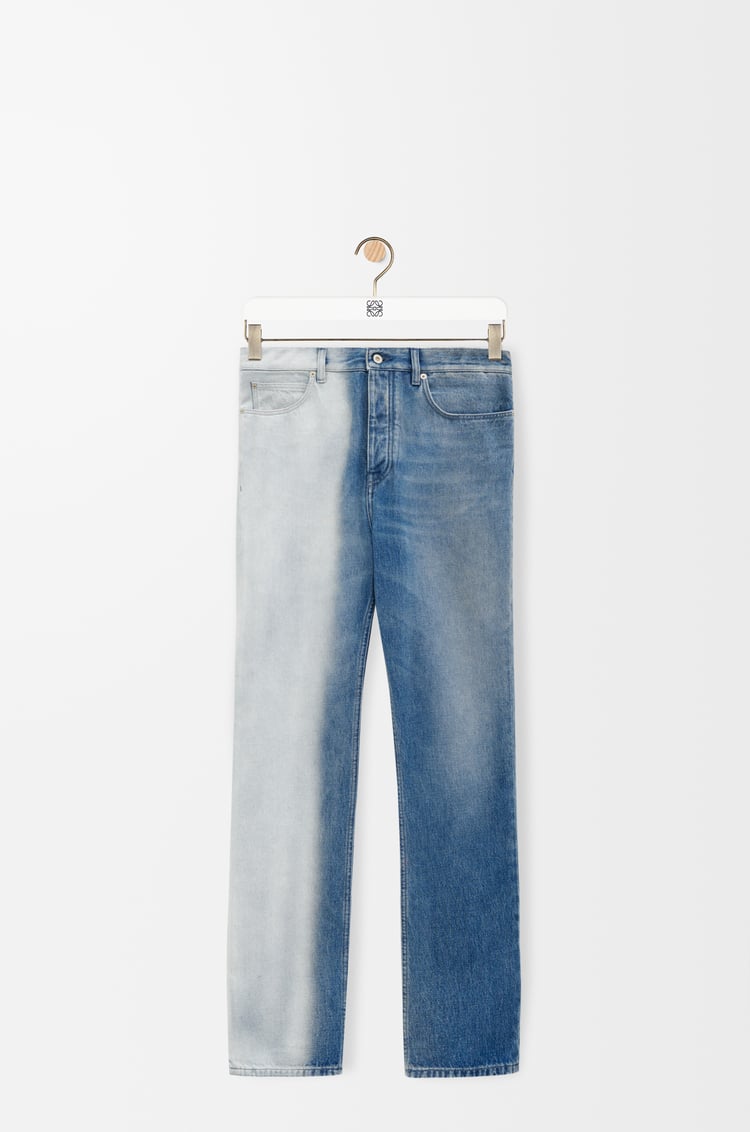 LOEWE Pantalón vaquero recto en denim Blanco/Azul