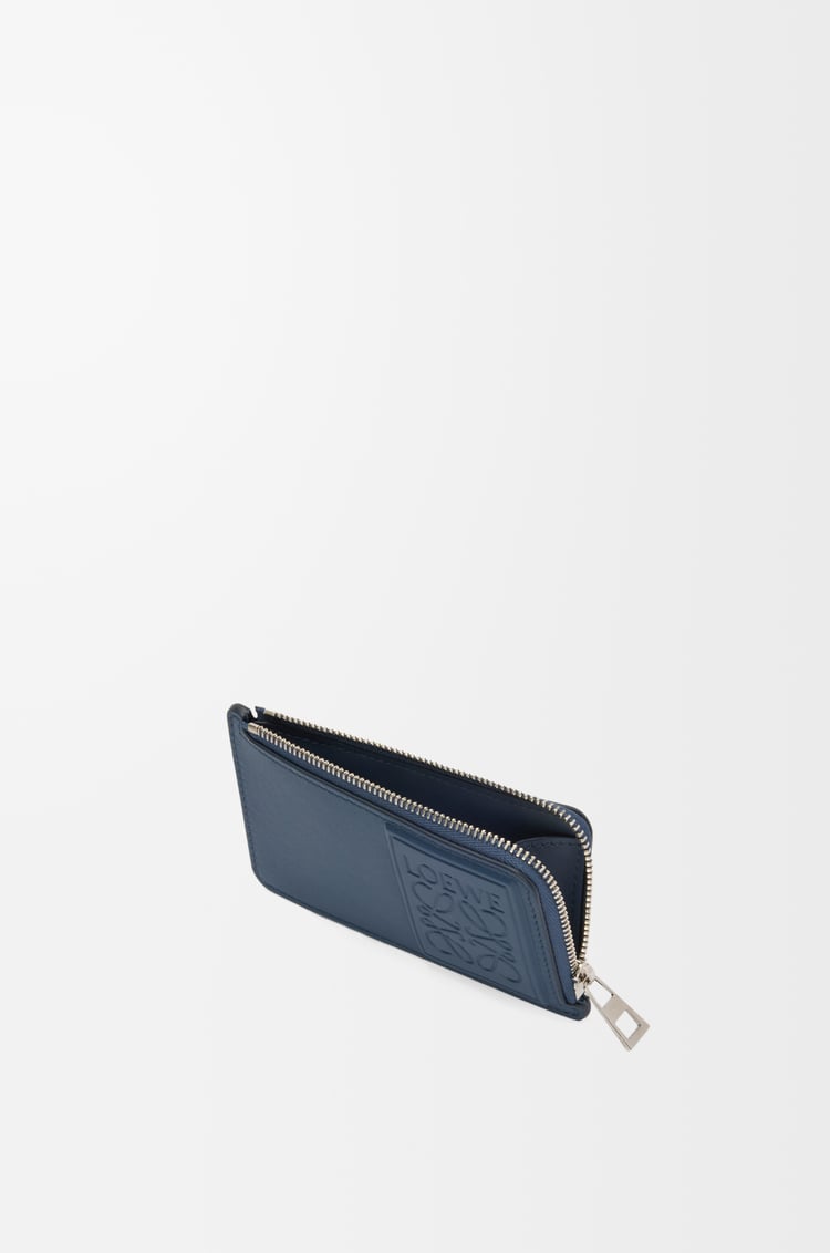 LOEWE 缎面牛皮革硬币卡包 靛蓝色