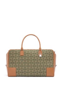 LOEWE Amazona 44 Anagram 緹花小牛皮手袋 卡其綠/棕褐色