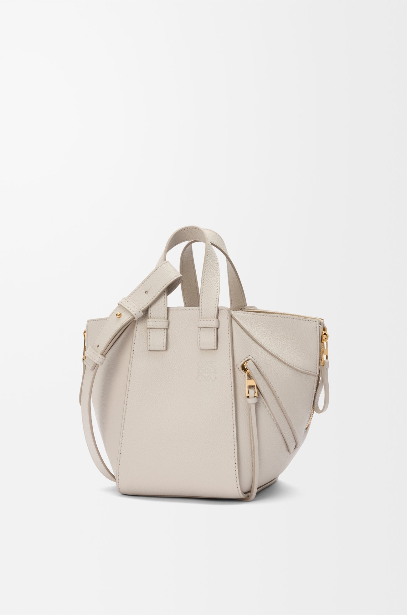 LOEWE Compact Hammock bag in soft grained calfskin Light Ghost
