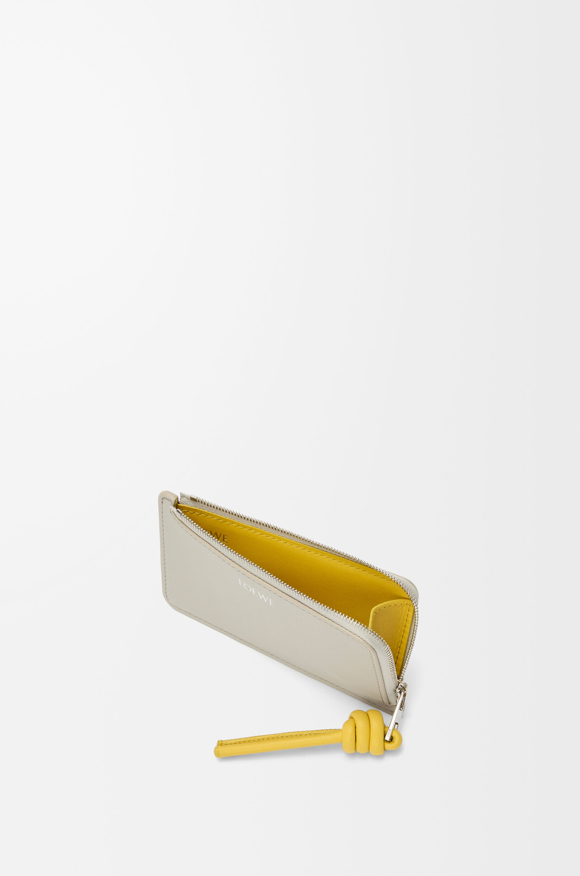 Knot coin cardholder in shiny nappa calfskin Grey - LOEWE