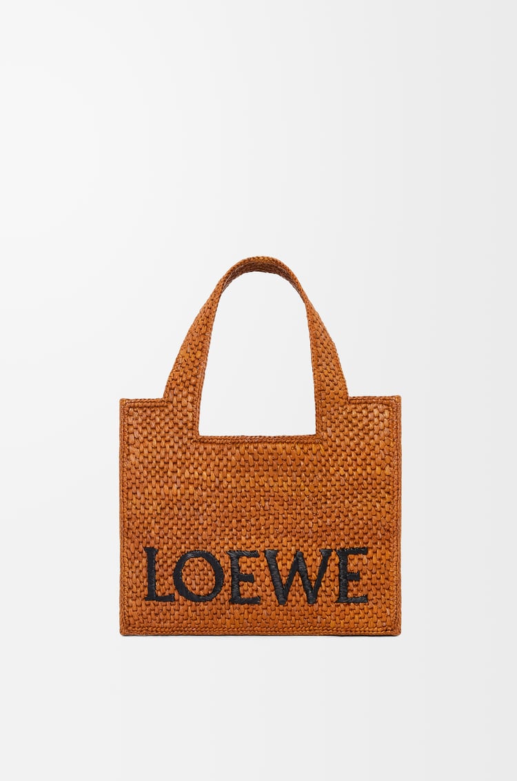 LOEWE Bolso LOEWE Font Tote pequeño en rafia Dorado Miel