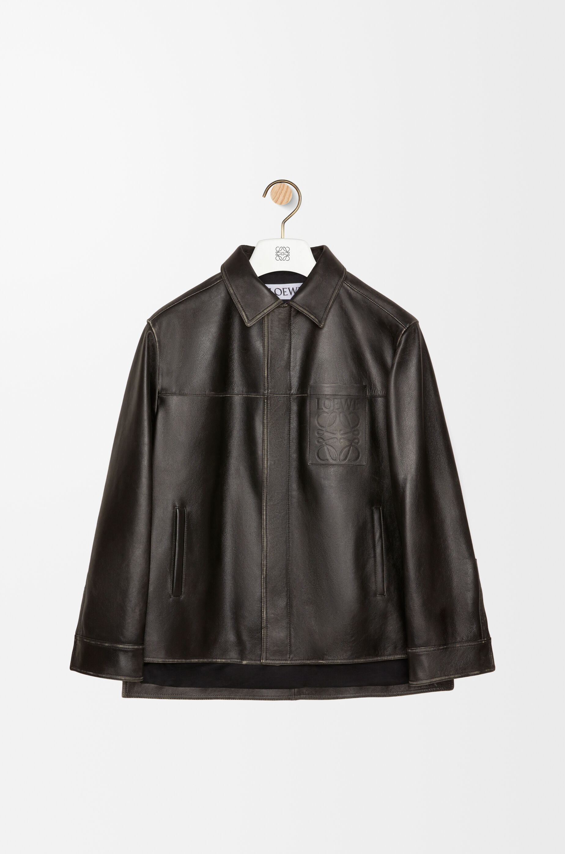 ジップアップ オーバーシャツ（ナパカーフ） ブラック - LOEWE