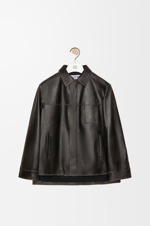 LOEWE ジップアップ オーバーシャツ（ナパカーフ） ブラック