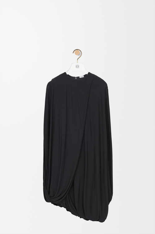 LOEWE Robe drapée en viscose Noir