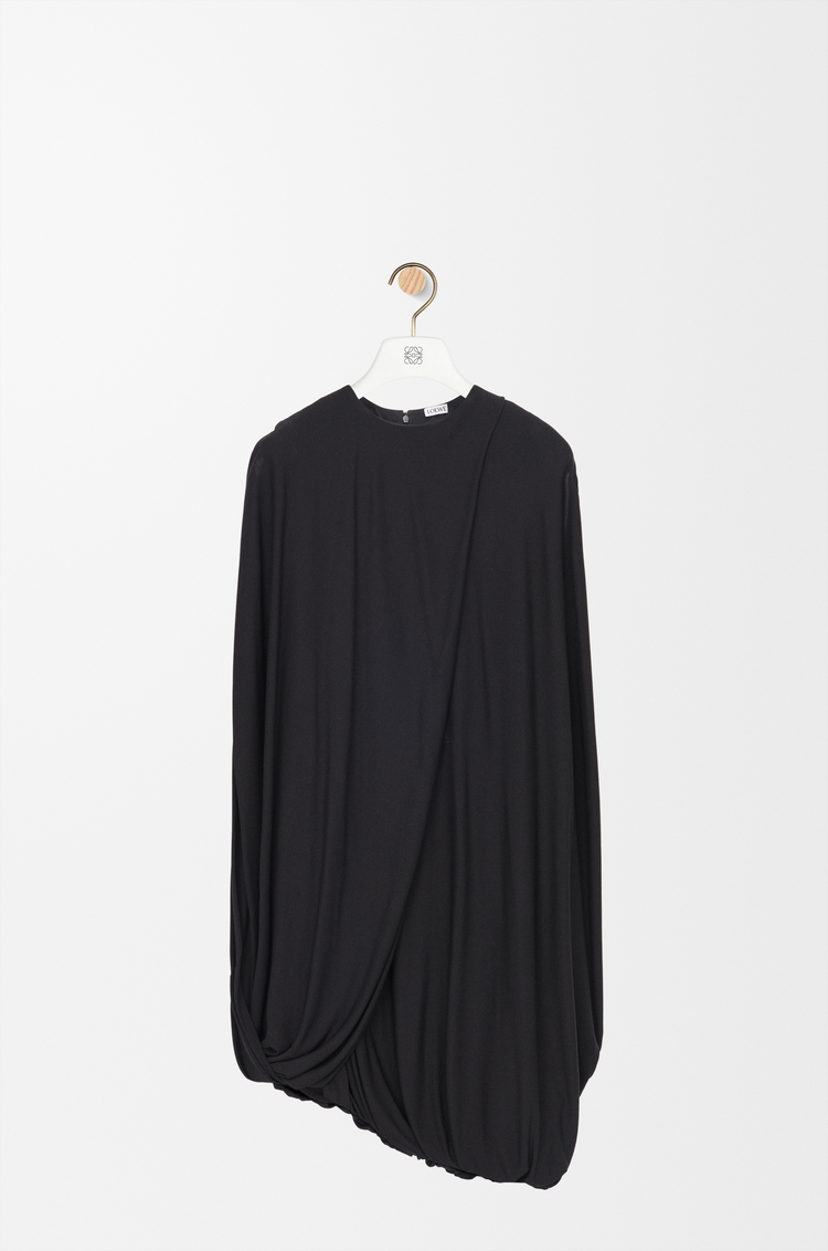 LOEWE Draped dress in viscose Black