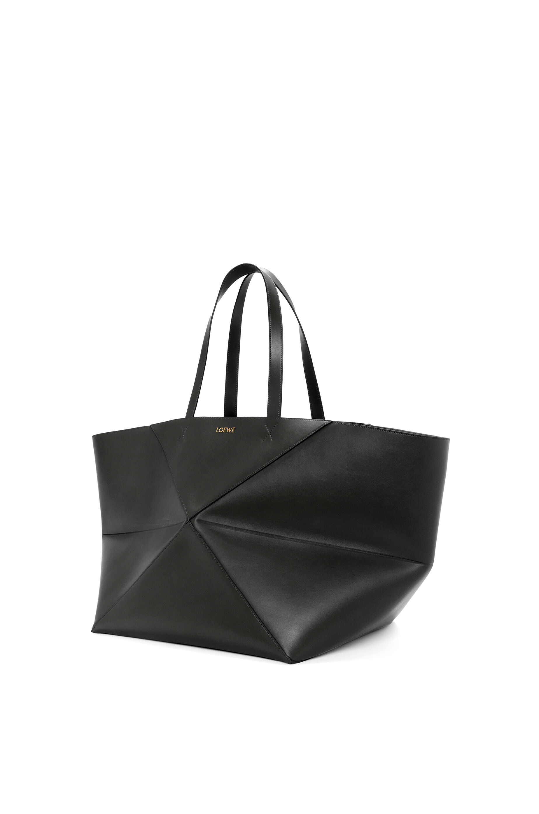 Loewe Puzzle Fold XL Leather Tote Bag Black