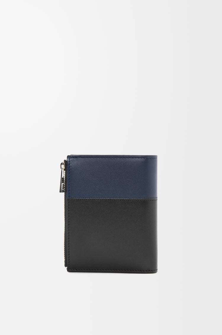 LOEWE Slim compact wallet in shiny calfskin	 Black/Deep Navy