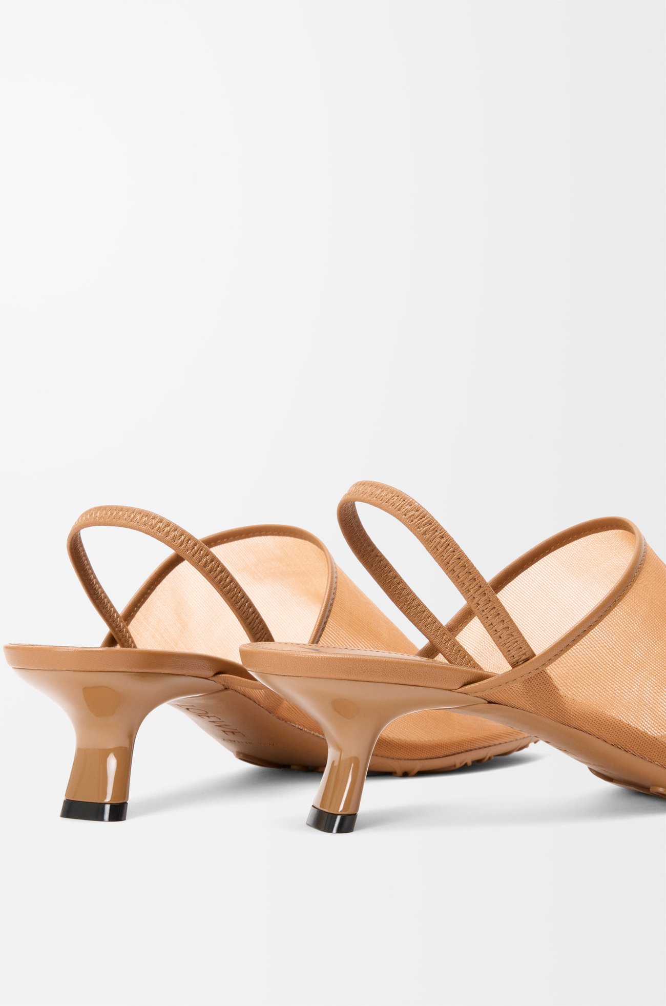 LOEWE Petal slingback heel sandal in mesh Tan