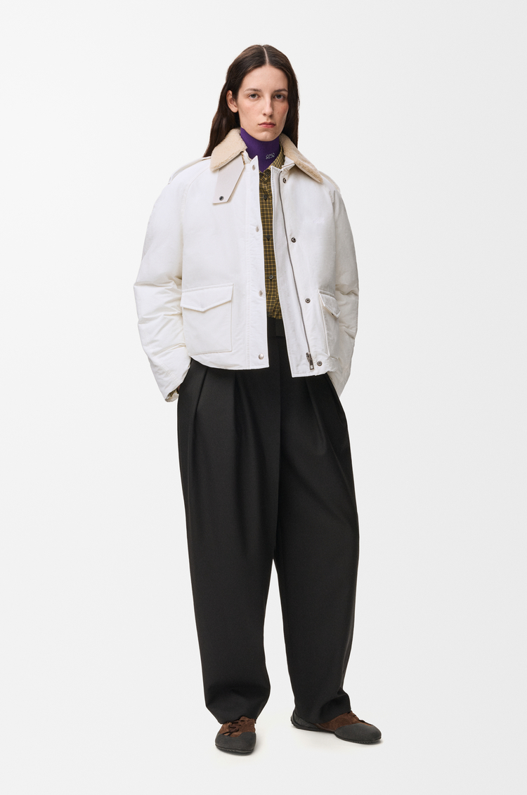 LOEWE Puffer jacket in technical cotton Ivory
