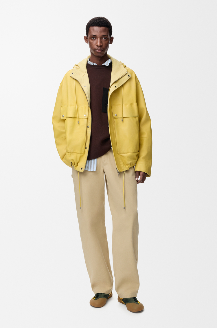 LOEWE Short parka in nappa lambskin Light Yellow