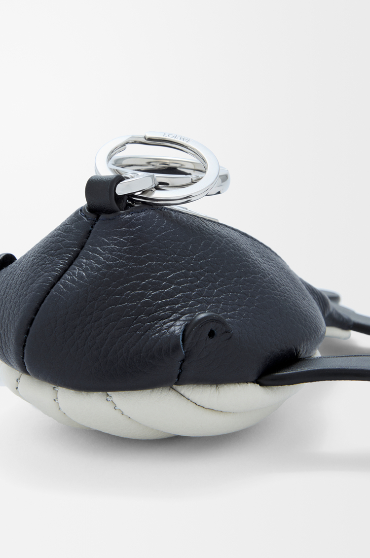 LOEWE Whale charm in classic calfskin Midnight Blue/White