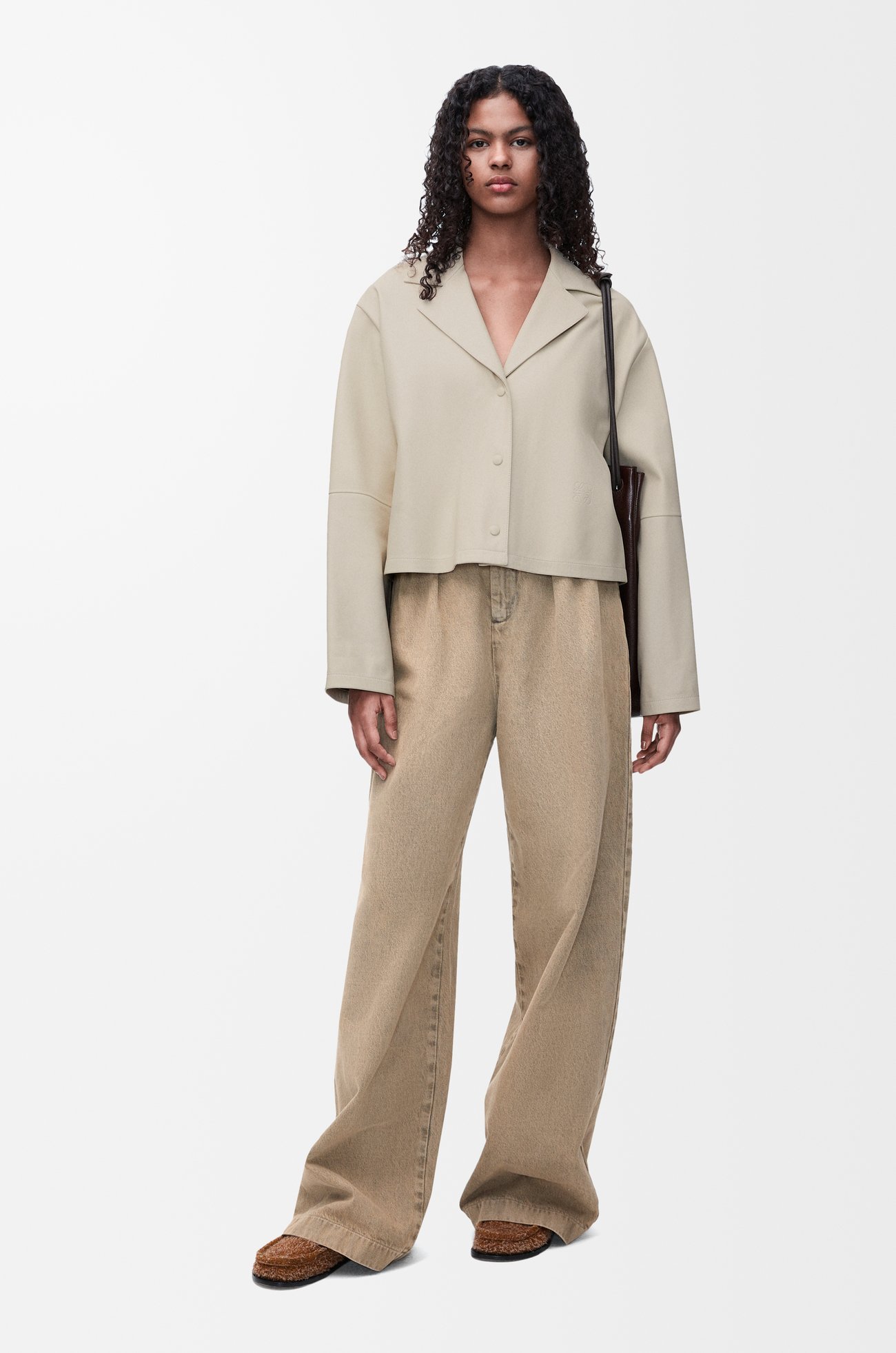LOEWE Pyjama blouse in nappa lambskin Light Beige plp_rd