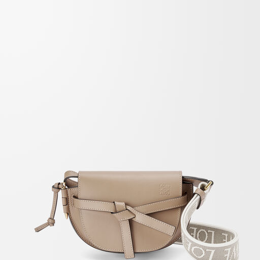 ゲートデュアル バッグ ミニ（ソフトカーフ&ジャカード） ベージュ - LOEWE